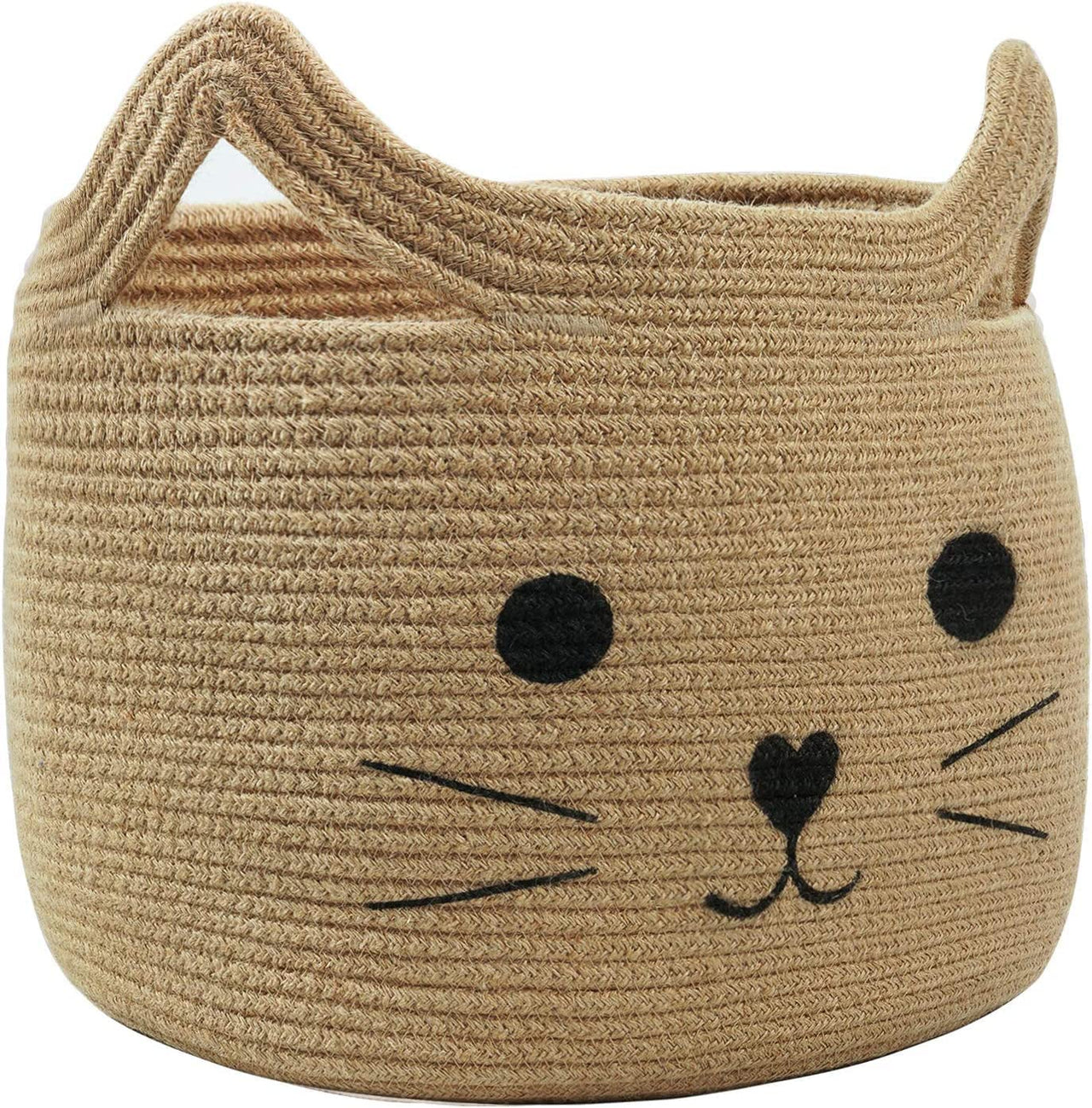 CAT Large Woven Jute Rope Storage Basket