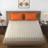 Thumbnail for Cream-Coloured King Bedsheet with 2 Pillow Covers