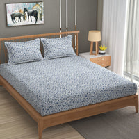 Thumbnail for Queen Size Elastic Fitted Double Bed Bedsheet 144 TC