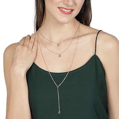 3 layer chain necklace for women