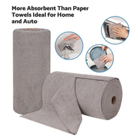 Thumbnail for Reusable Cleaning Cloth Roll – 25 Tear-Away Washable Towels (12x12, Grey)