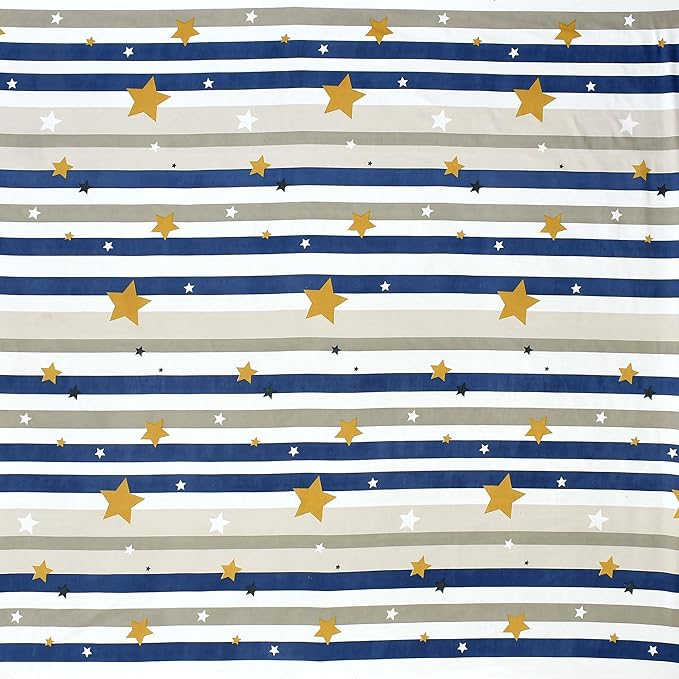 Starry Stripes Double Bed Bedsheet Fitted (Elastic) with 2 Pillow Covers