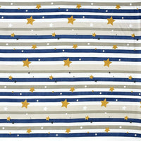 Thumbnail for Starry Stripes Double Bed Bedsheet Fitted (Elastic) with 2 Pillow Covers