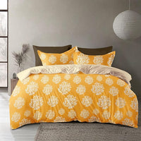 Thumbnail for Most Viral King Size Yellow Floral Elastic Fitted Double Bedsheet With 2 Pillow Cover