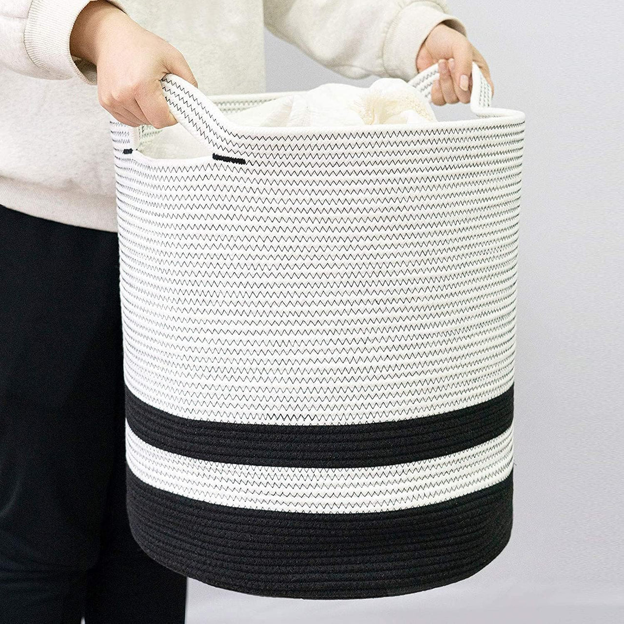 Foldable Wardrobe Cotton Mini Rope Laundry Basket