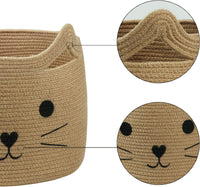 Thumbnail for CAT Large Woven Jute Rope Storage Basket