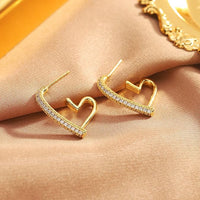 Thumbnail for Heart Shape Dimond Crystal Korean earring