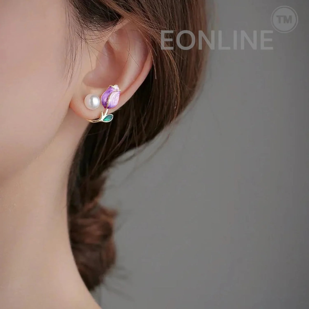 Flower pearl Ear studs