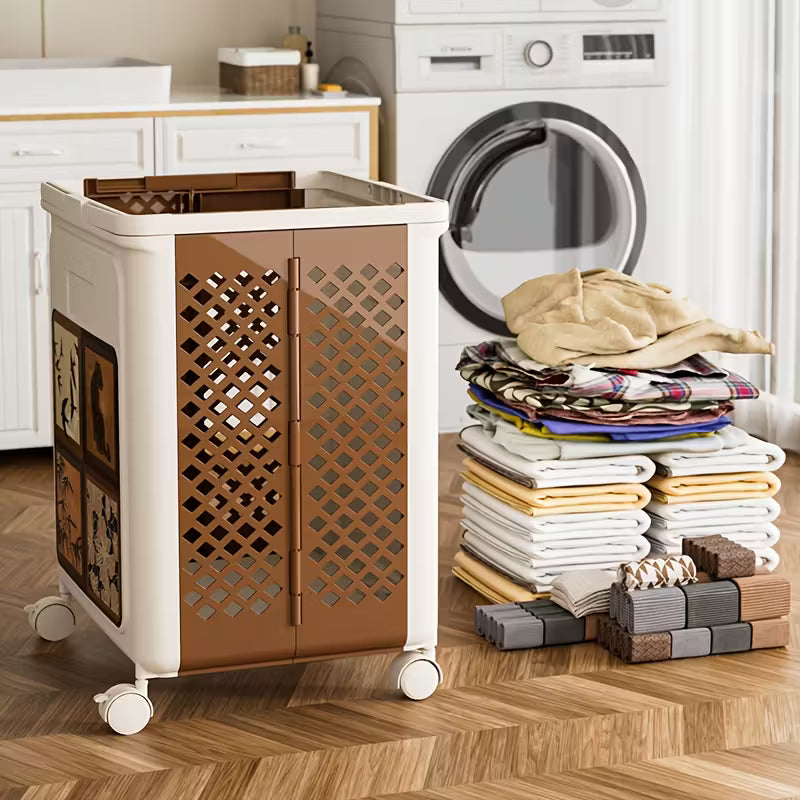 Foldable Rolling Laundry Basket