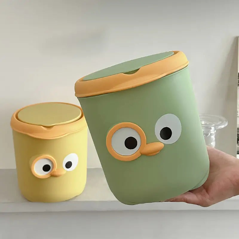 Cute Cartoon Mini Trash Can with Lid