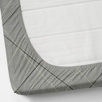 Thumbnail for Grey & Black Geometric Printed Elastic Fitted Double Bedsheet With 2 Pillow Covers