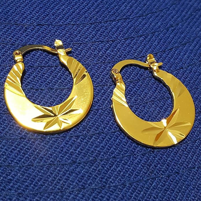 Gold Plated Punjabi Nattiyan Minimalist Hoops Pair