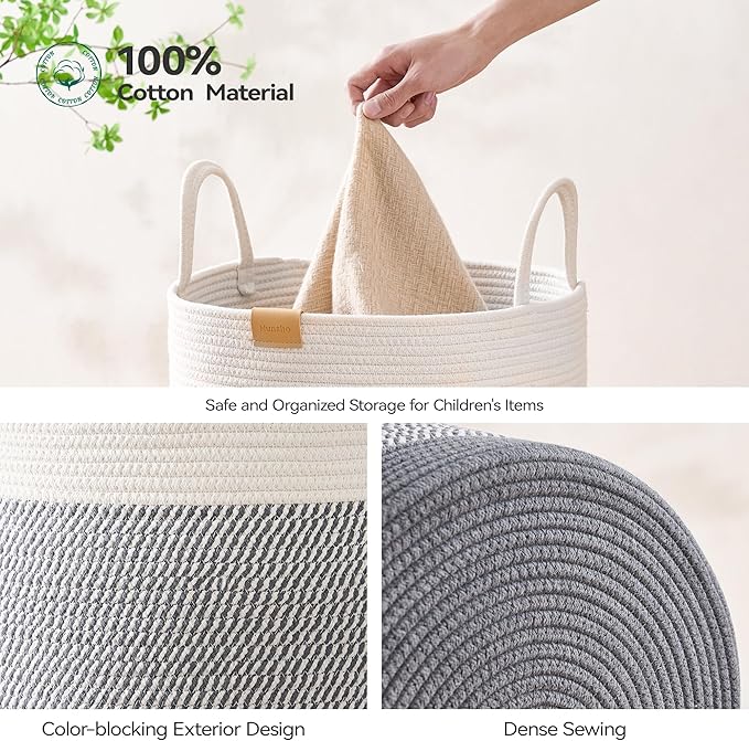 Foldable Wardrobe Cotton Mini Rope Laundry Basket Small