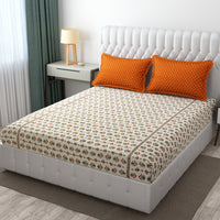 Thumbnail for Cream-Coloured King Bedsheet with 2 Pillow Covers