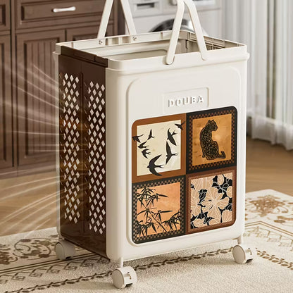Foldable Rolling Laundry Basket