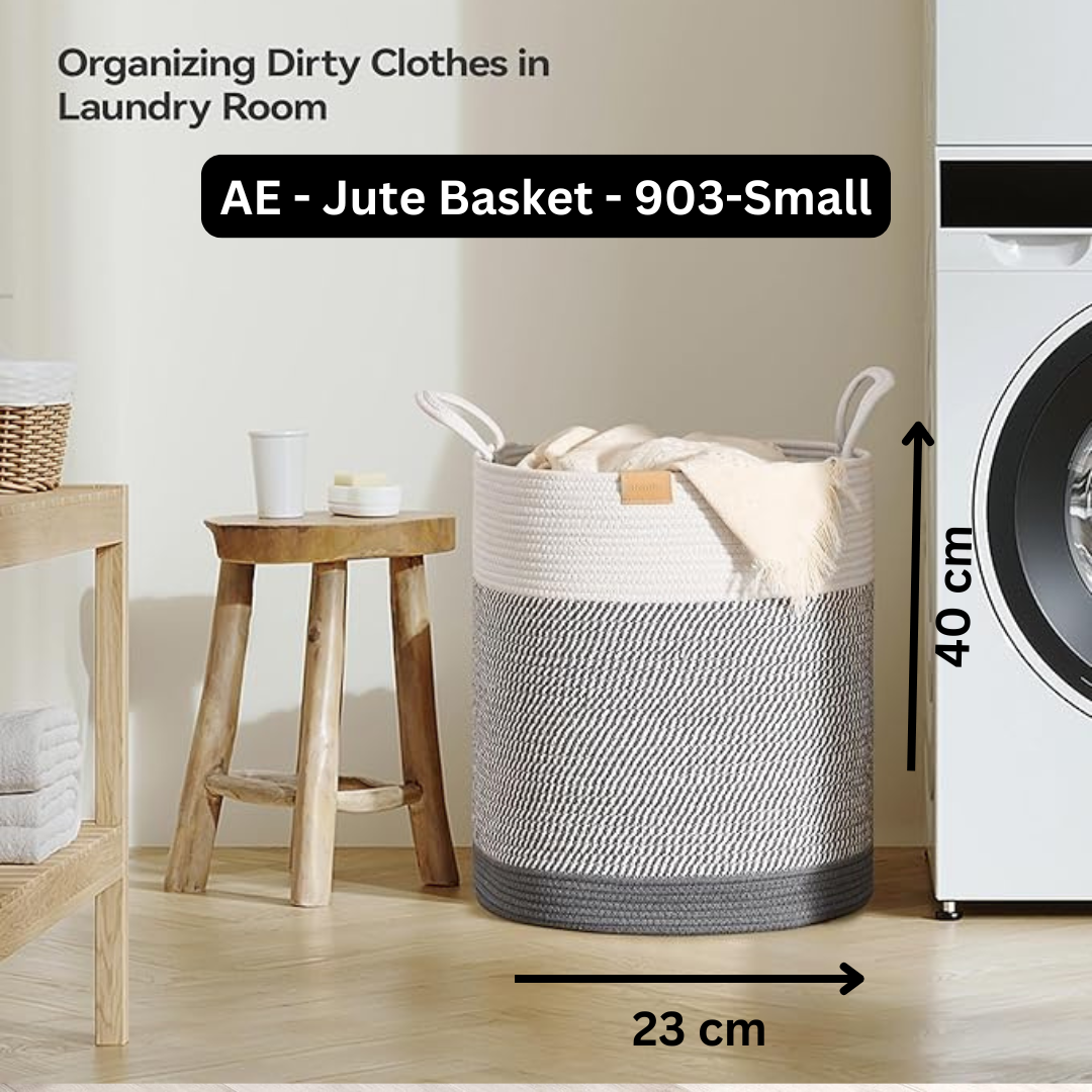 Foldable Wardrobe Cotton Mini Rope Laundry Basket Small