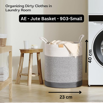 Foldable Wardrobe Cotton Mini Rope Laundry Basket Small