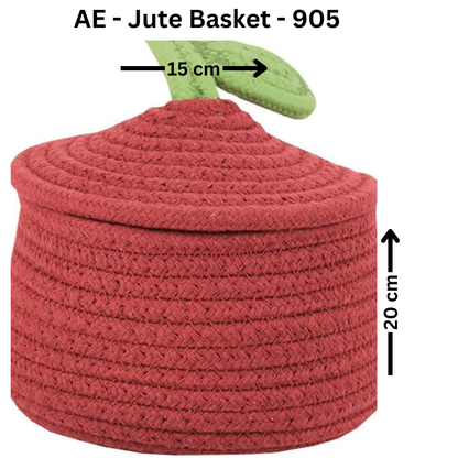 Most Viral Basket Woven With Cotton Rope (Red)
