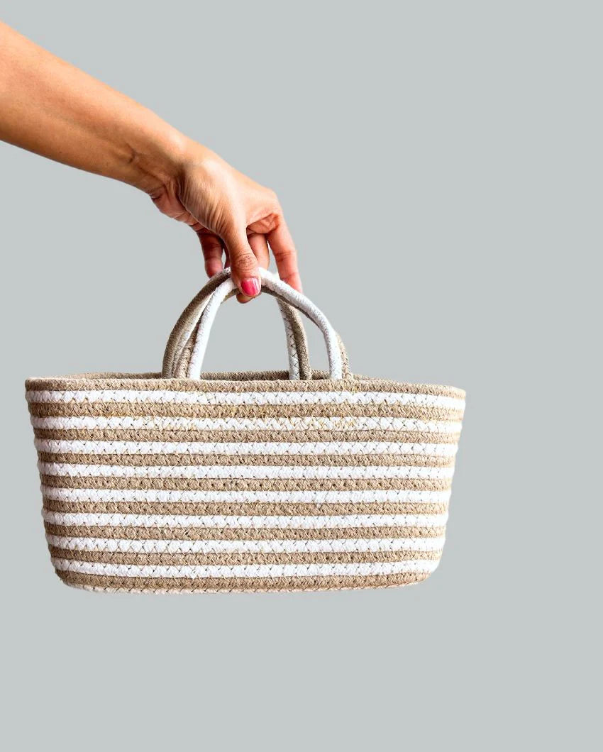 Super Cute Basket Woven With Cotton Rope