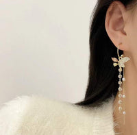 Thumbnail for Purple Crystal Butterfly Shape Korean earring