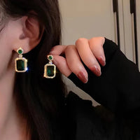 Thumbnail for Green color Zircon embossed Women Earrings