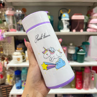 Thumbnail for Cute Unicorn Print Glass Bottle