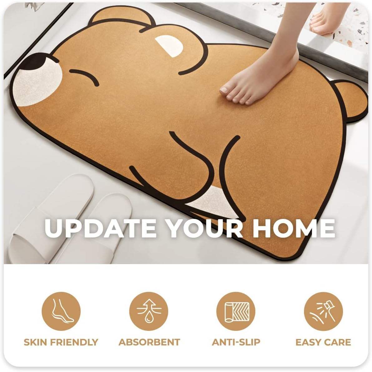 Cute Bear Shape Super Absorbent Anti-Slip Bathroom Mat