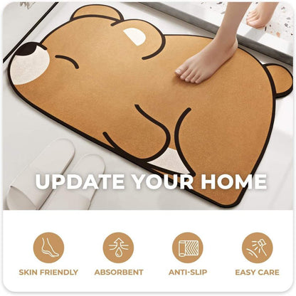 Cute Bear Shape Super Absorbent Anti-Slip Bathroom Mat