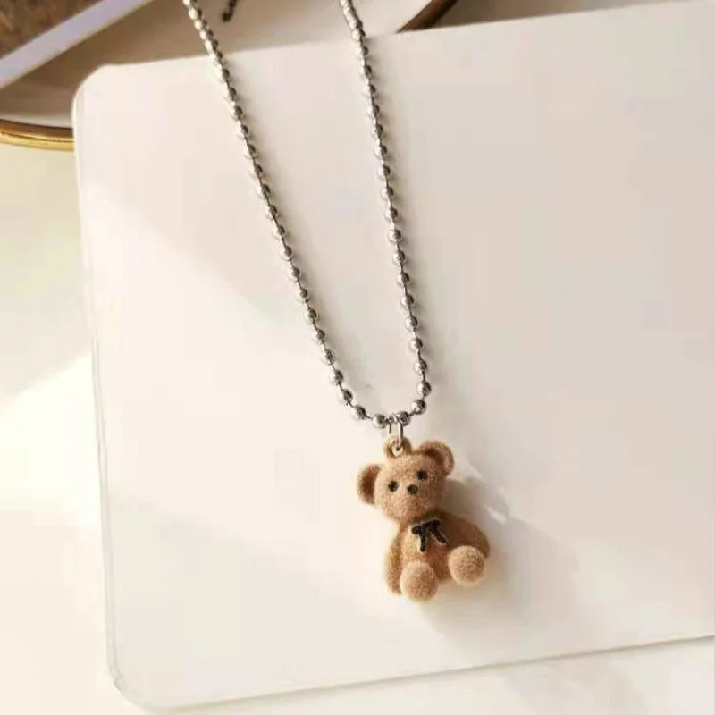 Cute Brown teddy long neck chain