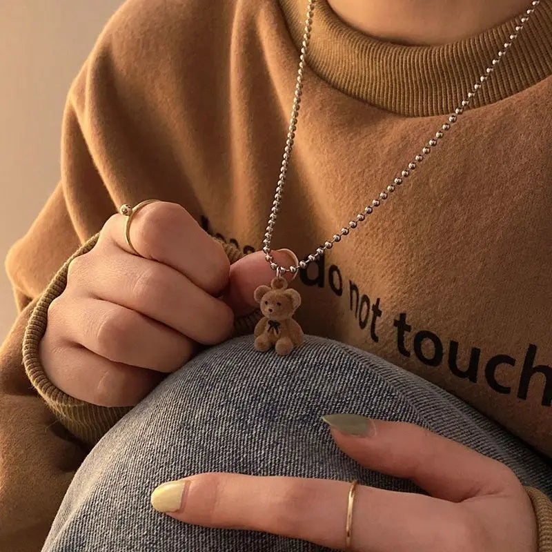 Cute Brown teddy long neck chain