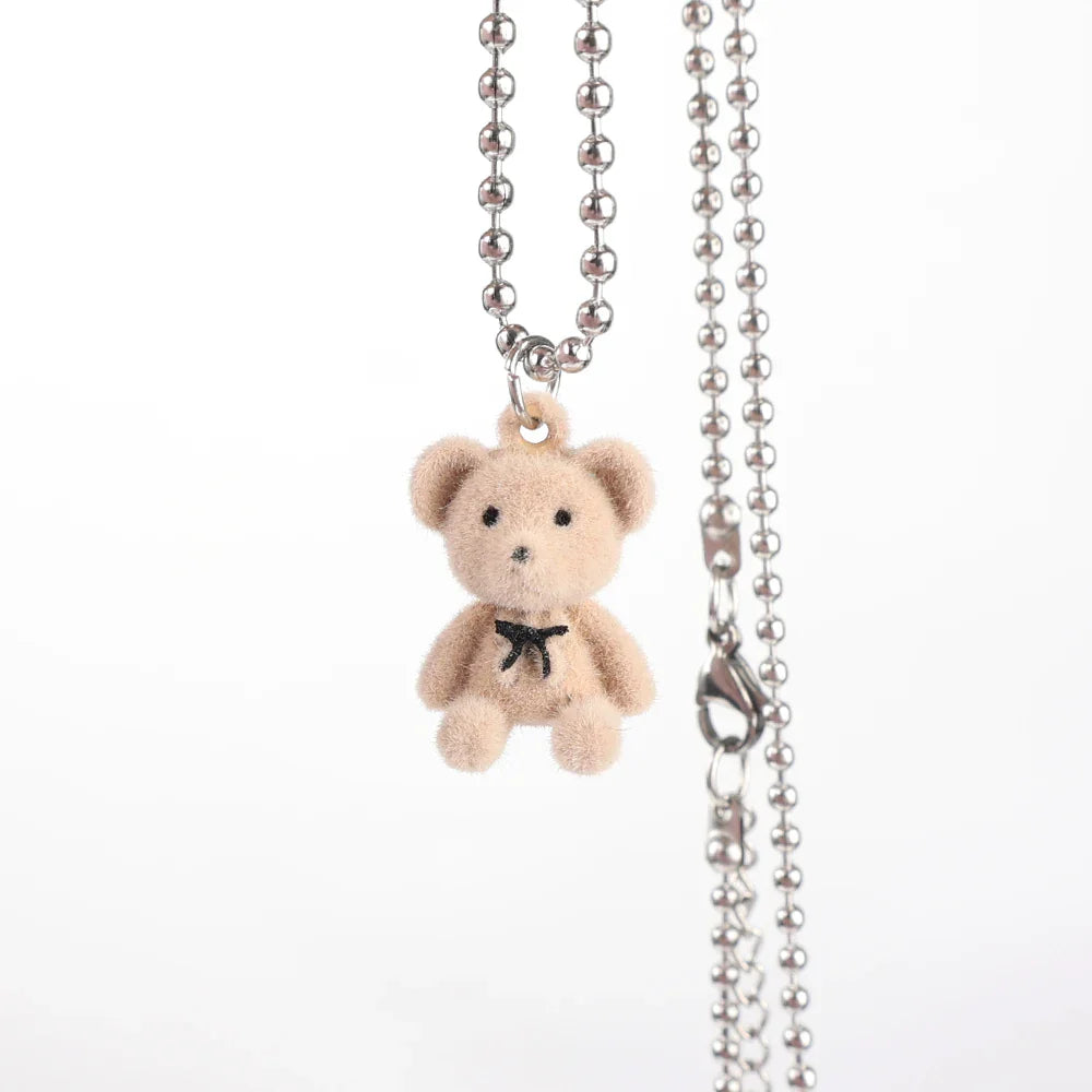 Cute Brown teddy long neck chain