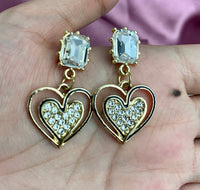 Thumbnail for Golden & Black Heart Shaped Earrings