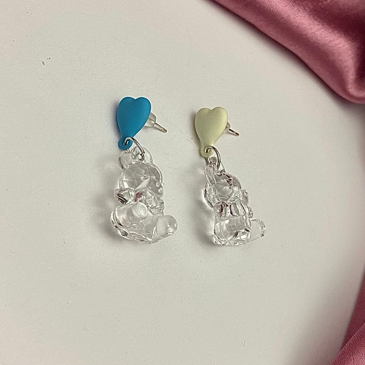 Uneven Cute Teddy Bear Drop Earrings