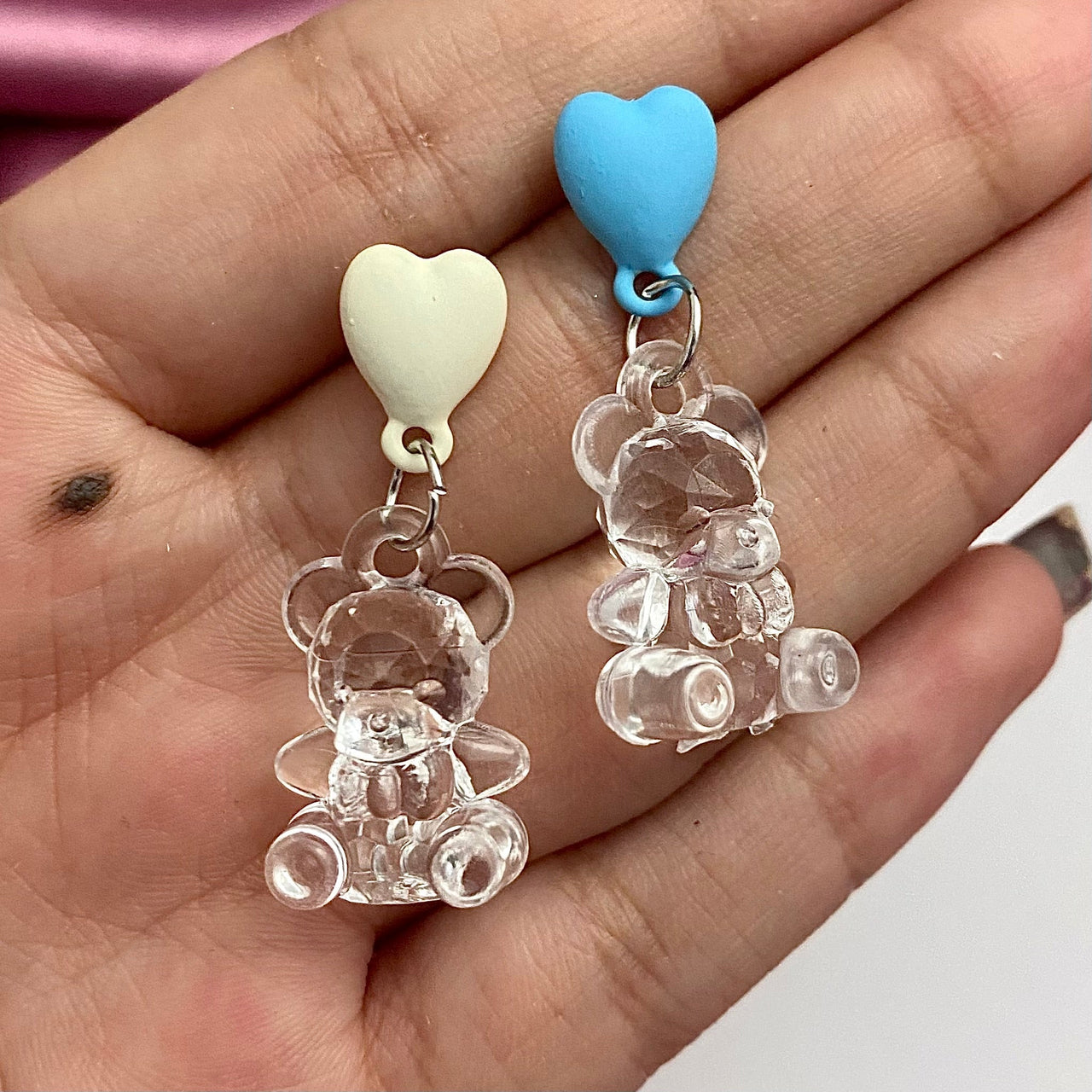 Uneven Cute Teddy Bear Drop Earrings