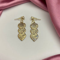 Thumbnail for Blue Triple Heart Korean Earrings