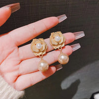 Thumbnail for Flower and Pearl Earrings for women