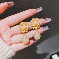 Thumbnail for Flower and Pearl Earrings for women