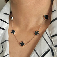 Thumbnail for Adjustable Stainless Steel Multi Black Clover Pendant Korean Necklace