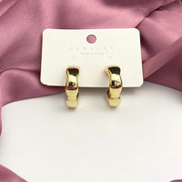 Thumbnail for Golden Geometric Heart Shaped Stud Earrings