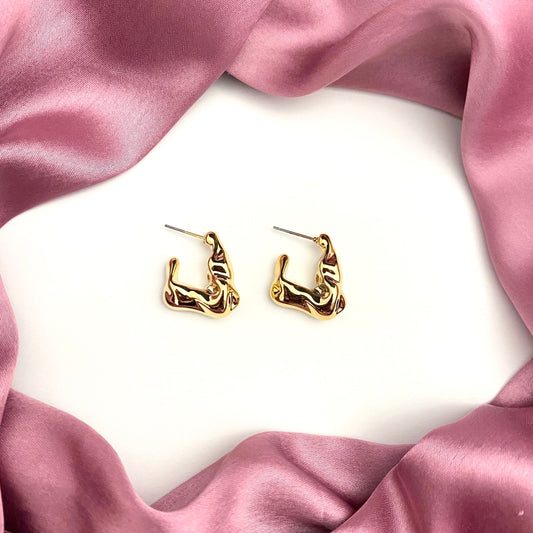 Golden Goth Irregular Geometric Korean Earring