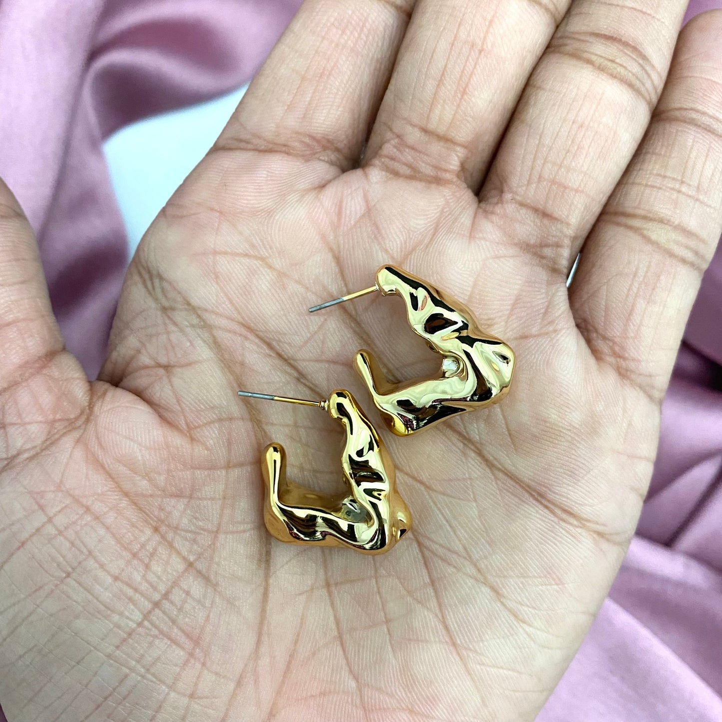 Golden Goth Irregular Geometric Korean Earring