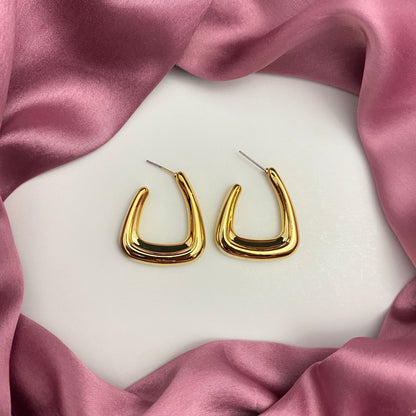 Trendy Golden Drop Korean Hoop Earring