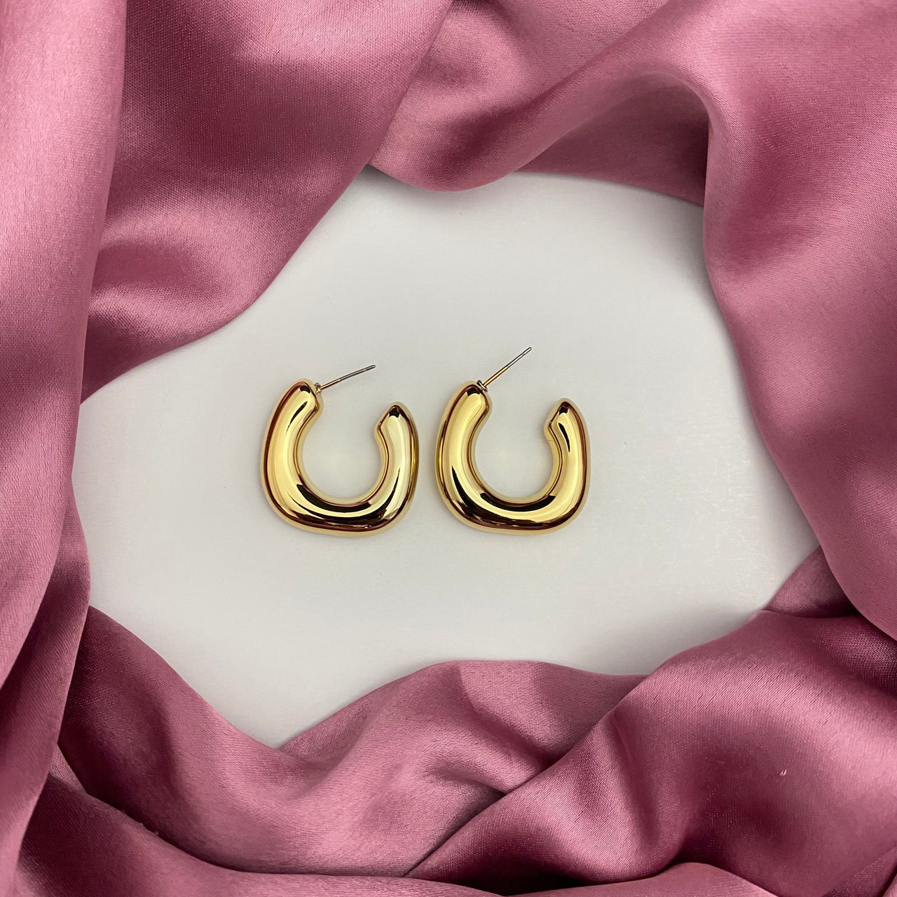 Golden Square Shape Korean Earring