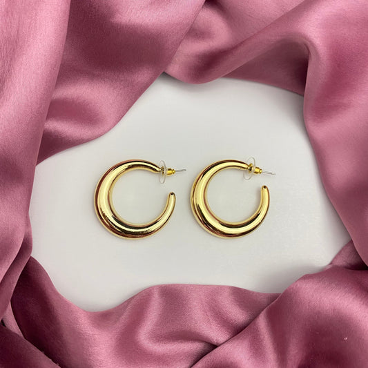 Golden Chunky Korean Hoop Earring