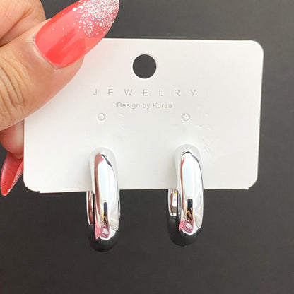 Silver Square Shape Korean Earring