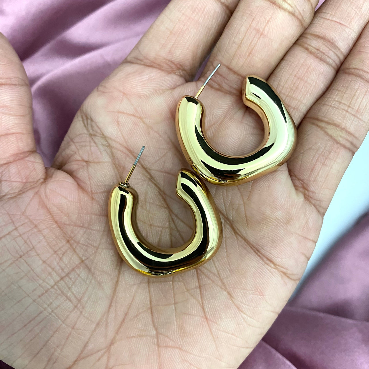 Golden Square Shape Korean Earring