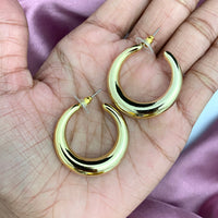 Thumbnail for Golden Chunky Korean Hoop Earring