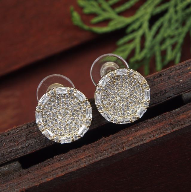 Small Circle Stude Cubic Zirconia Korean Earring - KRNER 5120