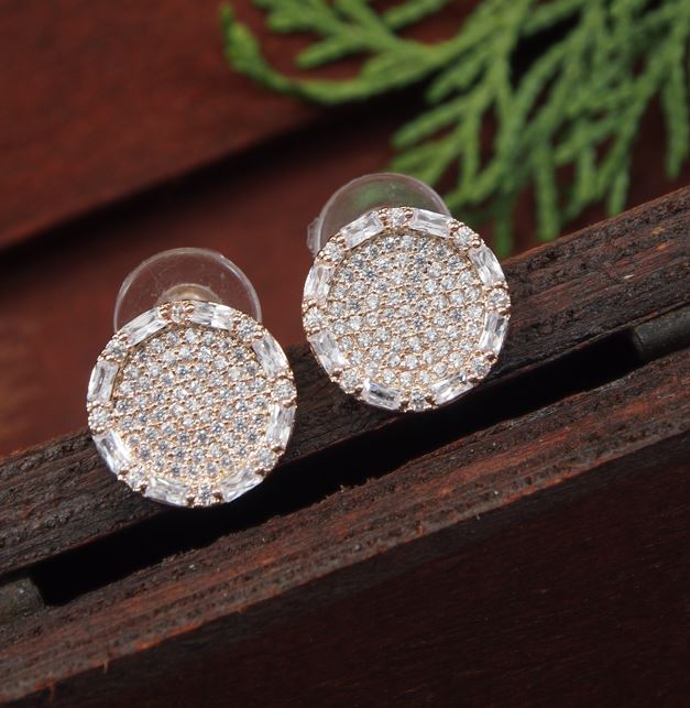 Small Circle Stude Cubic Zirconia Korean Earring - KRNER 5120