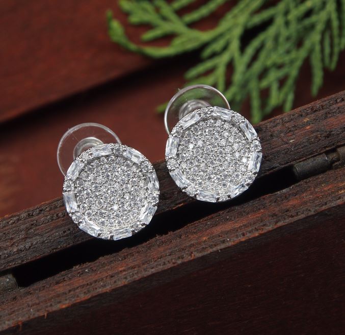 Small Circle Stude Cubic Zirconia Korean Earring - KRNER 5120